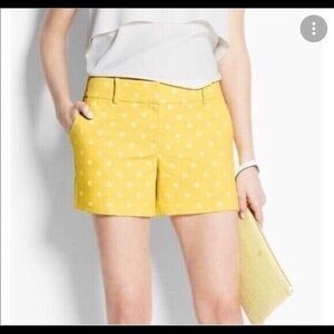 Ann Taylor yellow and white polka dot shorts